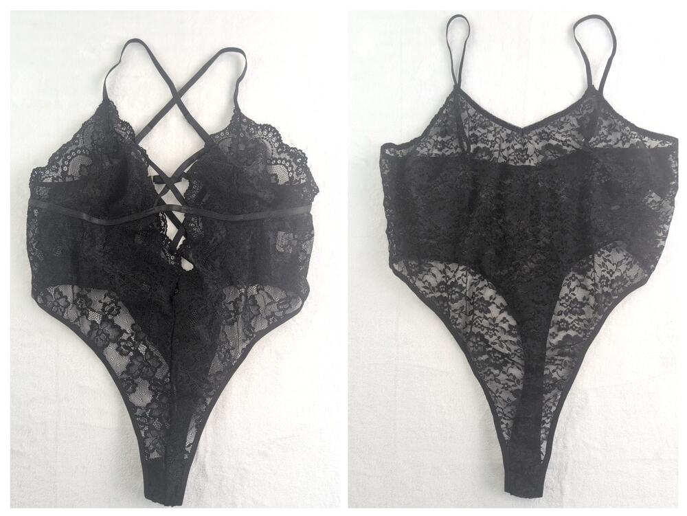 Lace Strappy Lingerie Teddy Bodysuits Set of (2) Women's 4XL